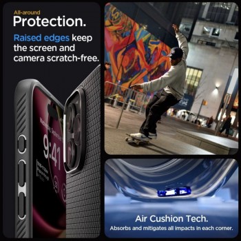 Spigen Liquid Air dėklas - juodas (Apple Iphone 15 Pro) Spigen Liquid Air dėklas - juodas (Apple Iphone 15 Pro)